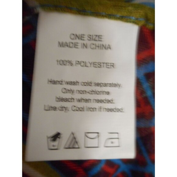 Multicolor Sheer Infinity rectangle scarf abstract ethnic print - Picture 3 of 3